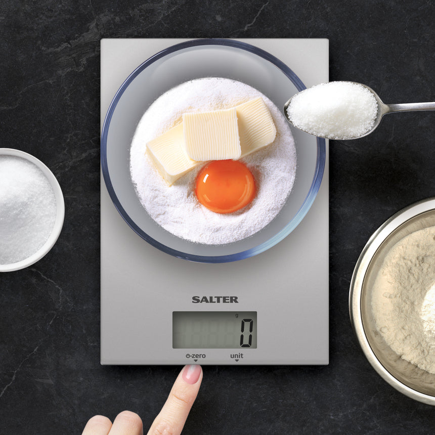 Salter Ultra Slim Glass Electronic Kitchen Scale 1170SVDR