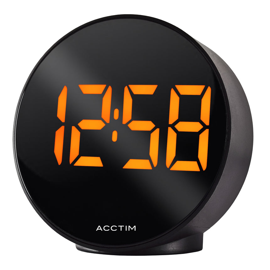 Acctim Circulo 1.4" Round LED clock with USB in Black