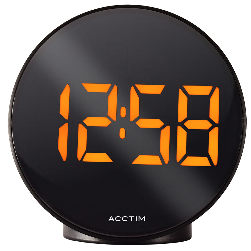 Acctim Circulo 1.4" Round LED clock with USB in Black