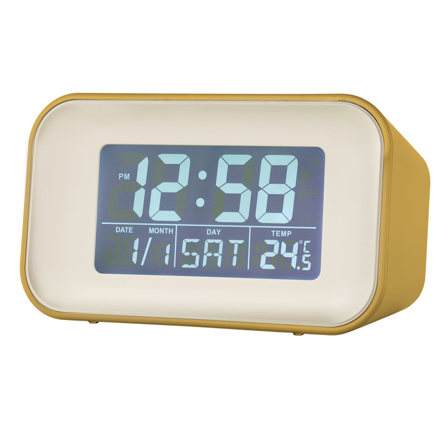 Acctim Alta Reflection LCD Alarm clock in Mustard