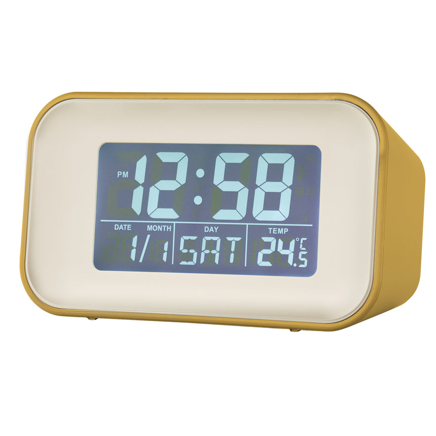 Acctim Alta Reflection LCD Alarm clock in Mustard