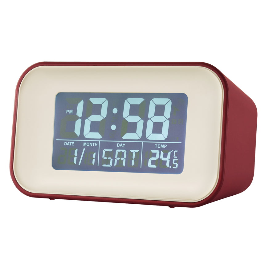 Acctim Alta Reflection LCD Alarm clock in Spice Red