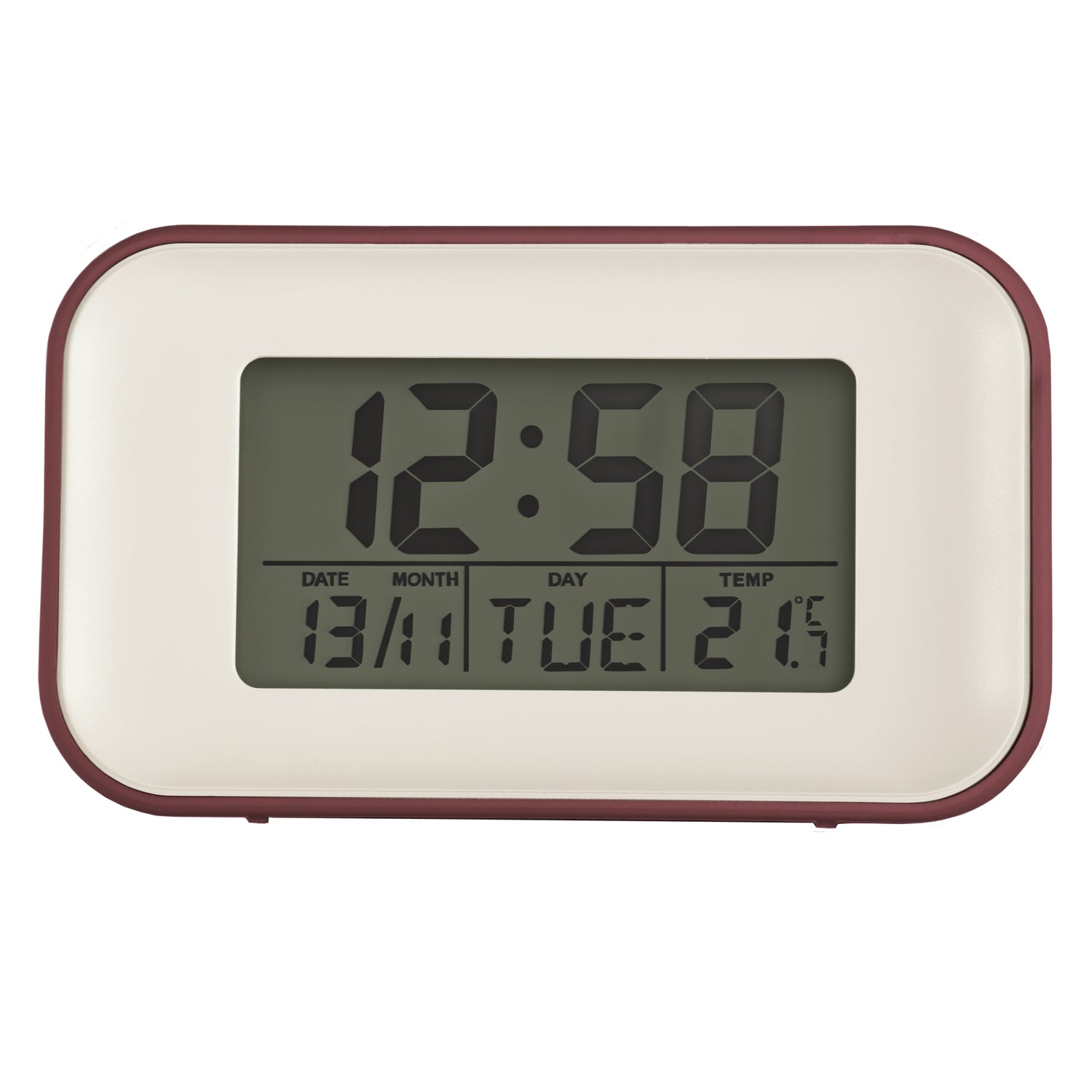 Acctim Alta Reflection LCD Alarm clock in Spice Red