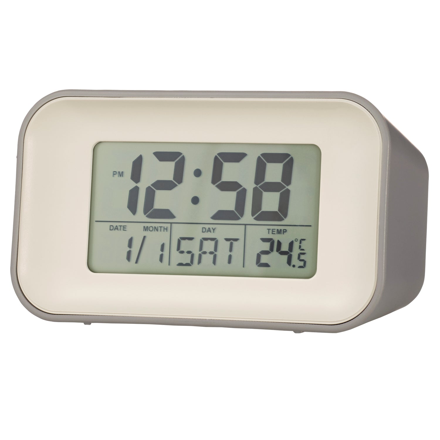 Acctim Alta Reflection LCD Alarm clock in Owl Grey