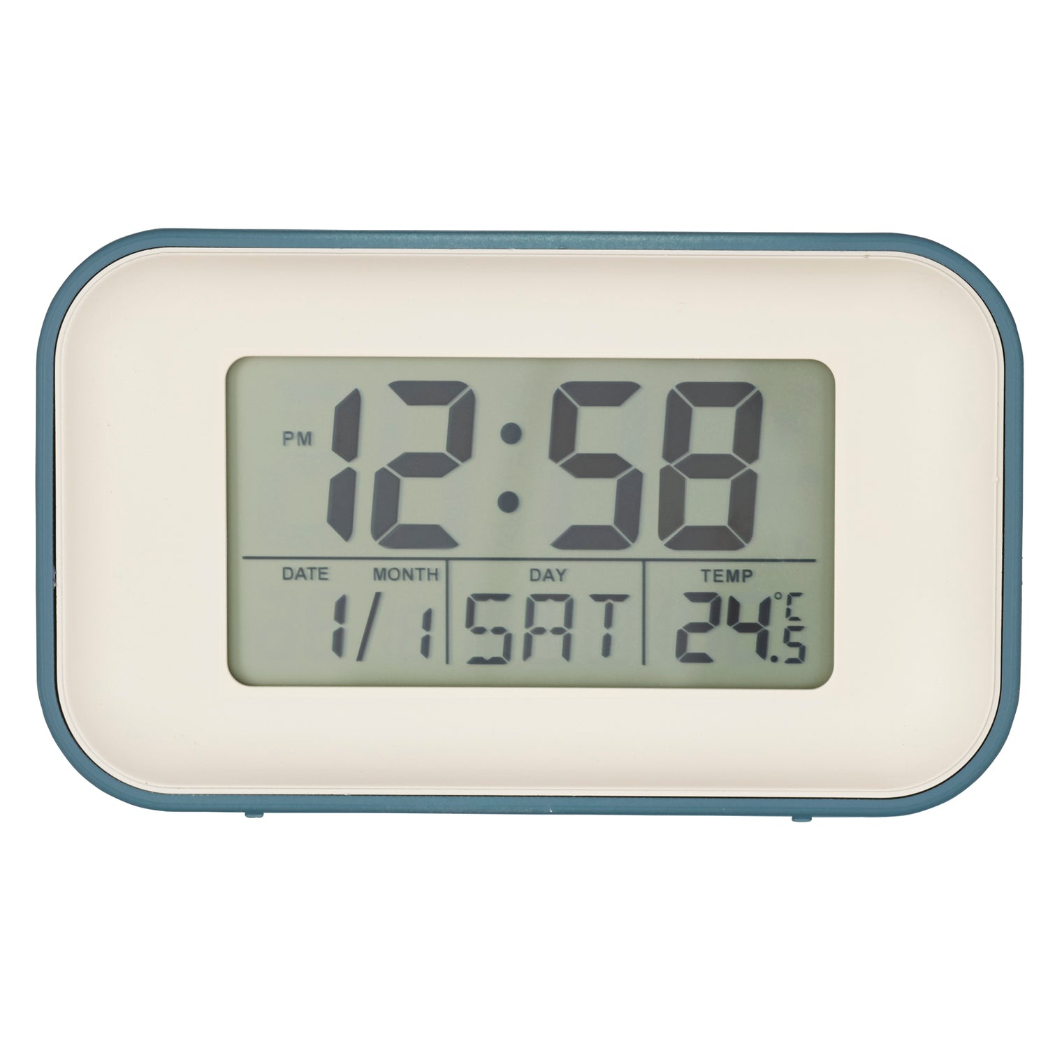 Acctim Alta Reflection LCD Alarm clock in Storm Blue