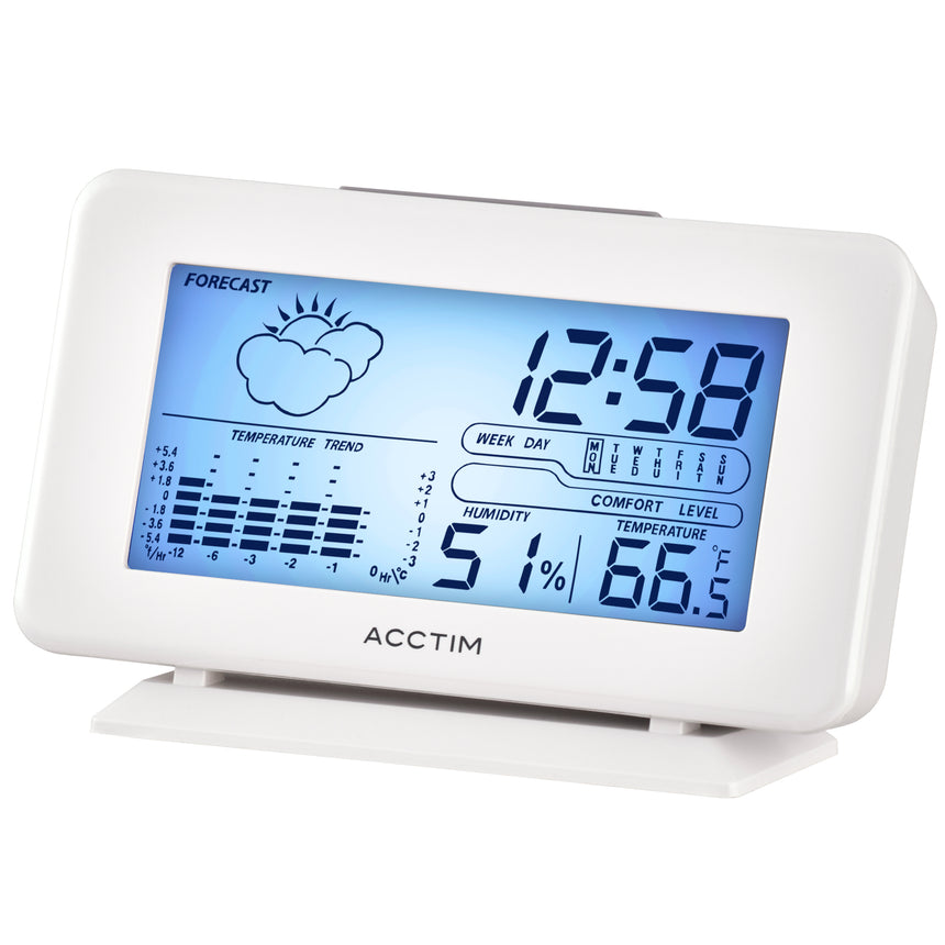 Acctim Vega LCD Weatherstation clock in White