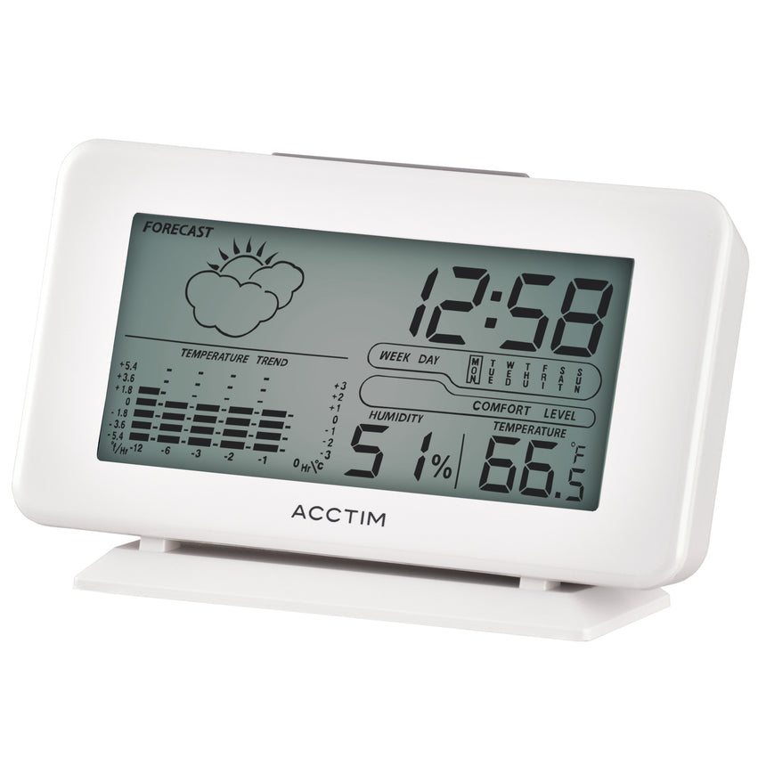 Acctim Vega LCD Weatherstation clock in White