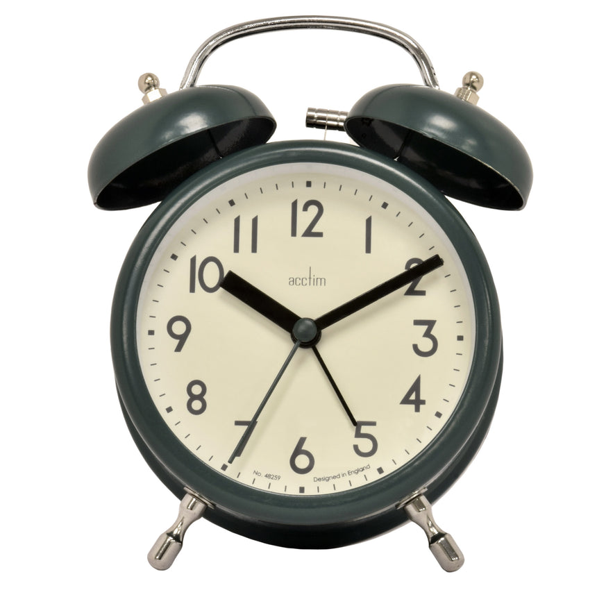 Acctim Hardwick Lotus Green Double bell alarm clock