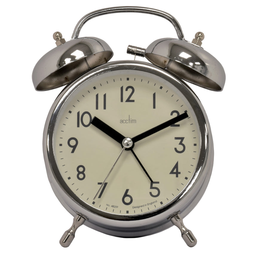 Acctim Hardwick Chrome Double bell alarm clock