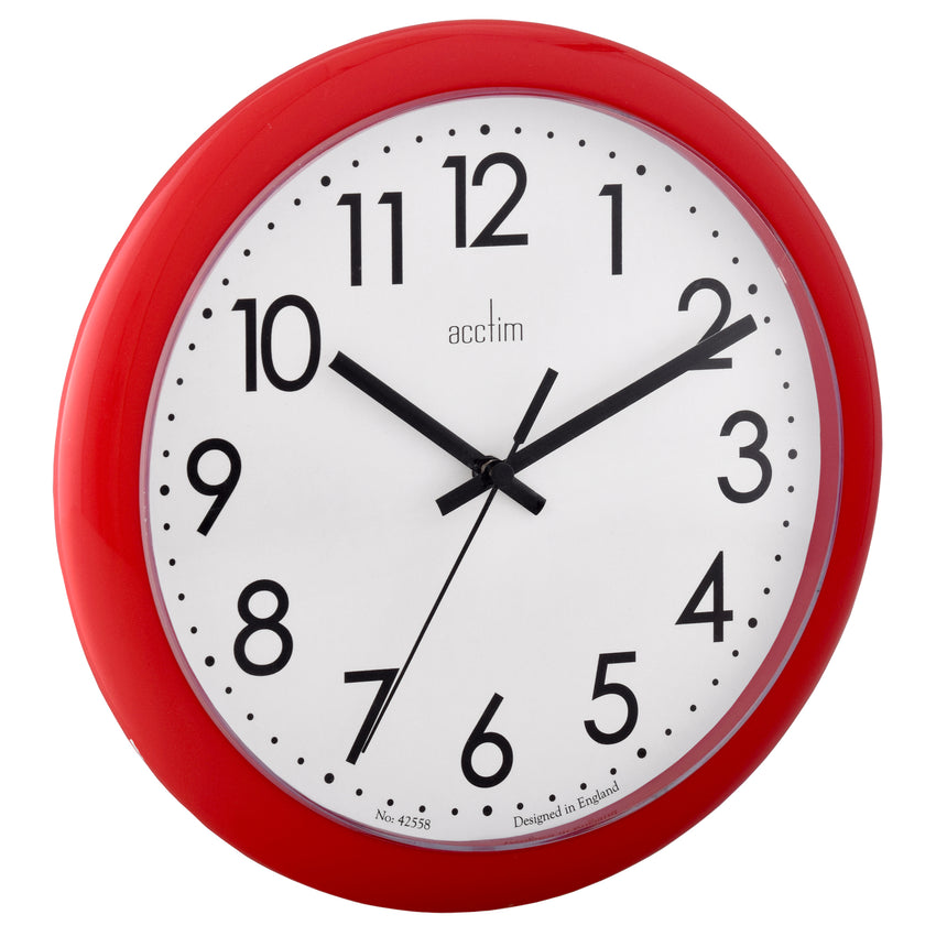 Acctim Abingdon 255mm Red Wall Clock