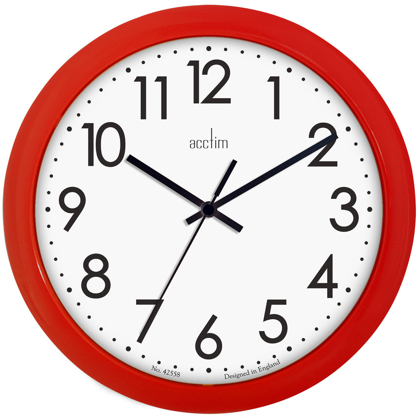 Acctim Abingdon 255mm Red Wall Clock