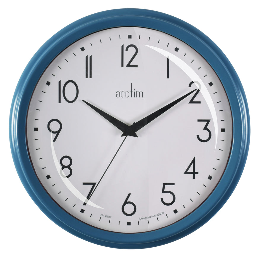 Acctim Elodie 26cm Retro wall clock in Oxford Blue
