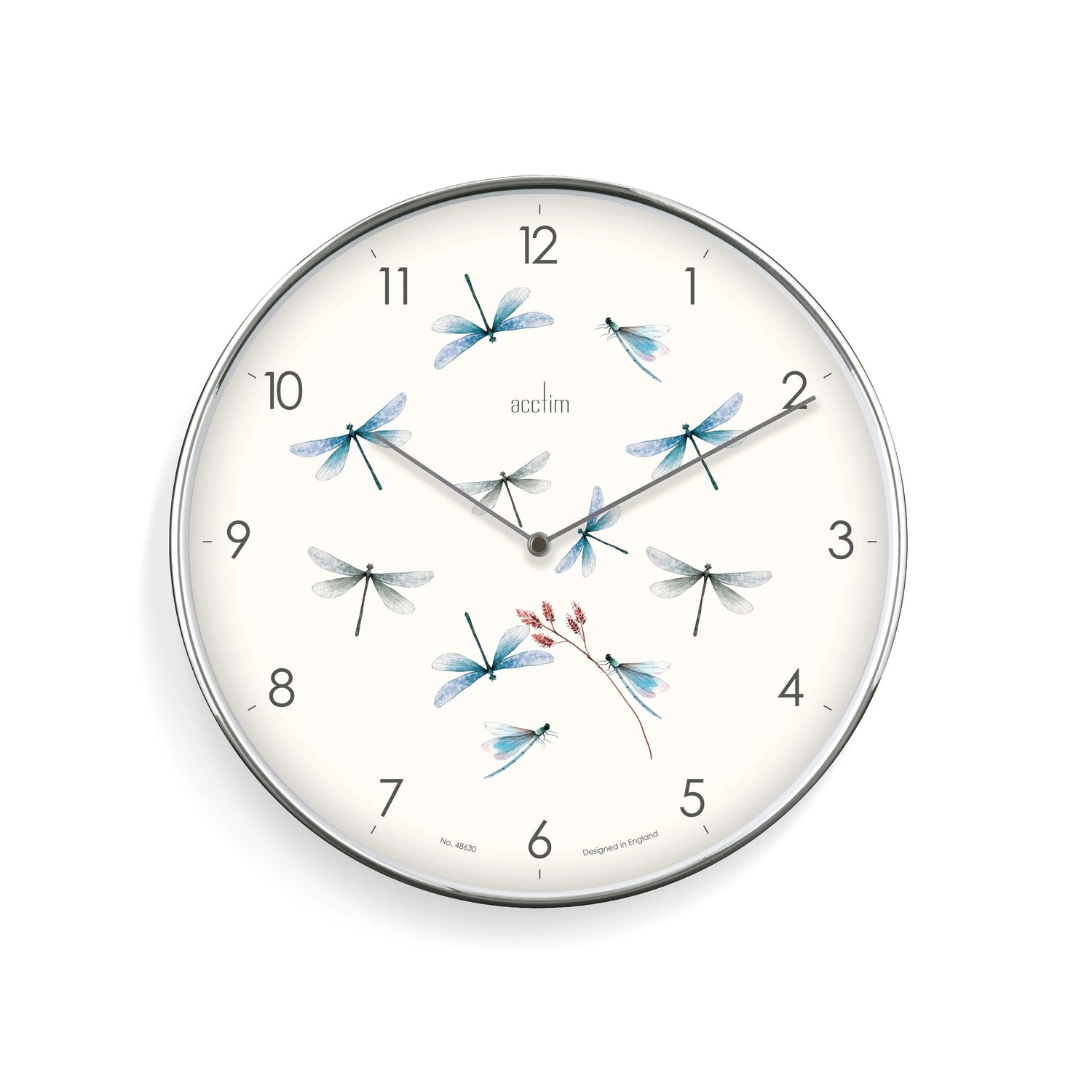 Acctim Society Dragonfly with Flowers 30cm wall clock