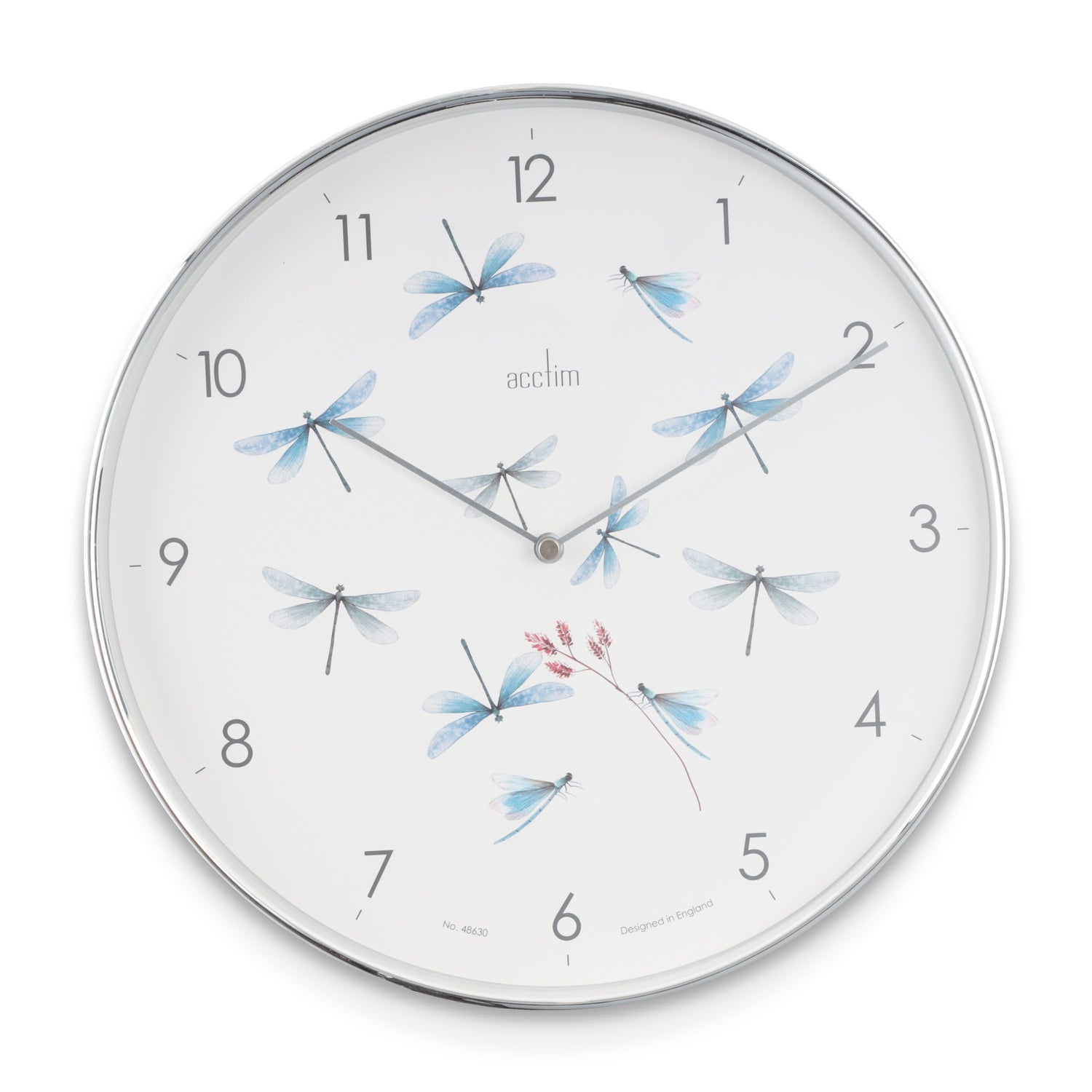 Acctim Society Dragonfly with Flowers 30cm wall clock