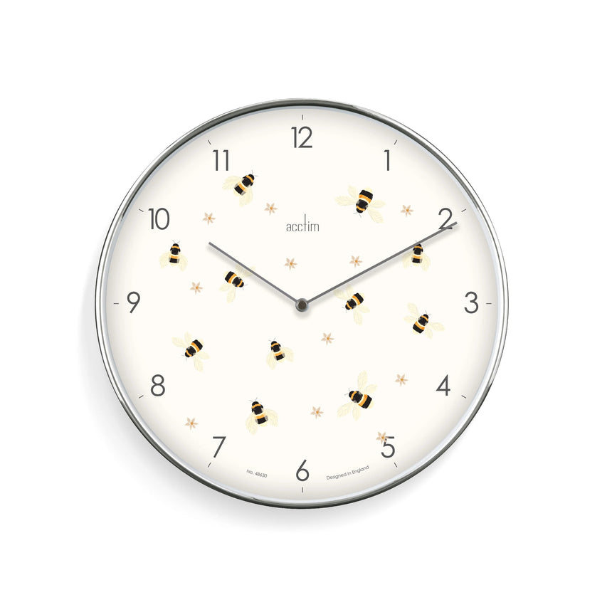 Acctim Society Bees 'n' Flowers 30cm wall clock
