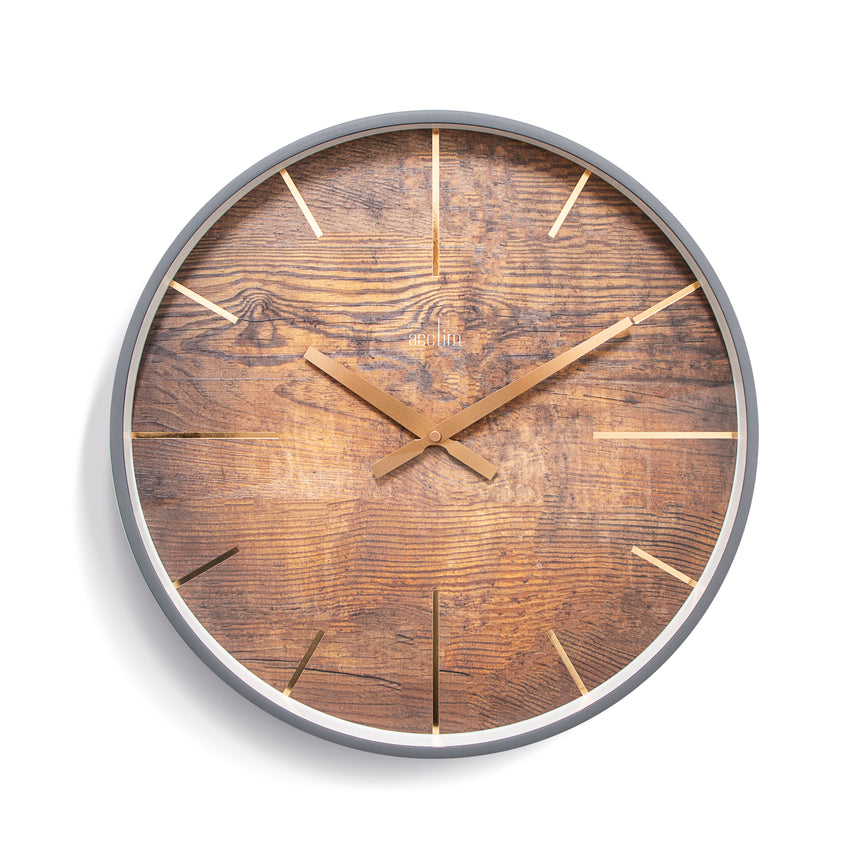 Acctim Hancock 40cm wall clock in Grey/Oak