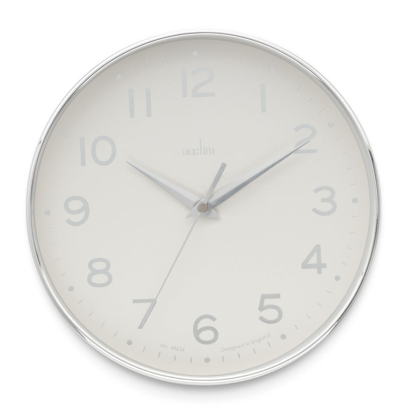 Acctim Rand 20cm wall clock Chrome/White