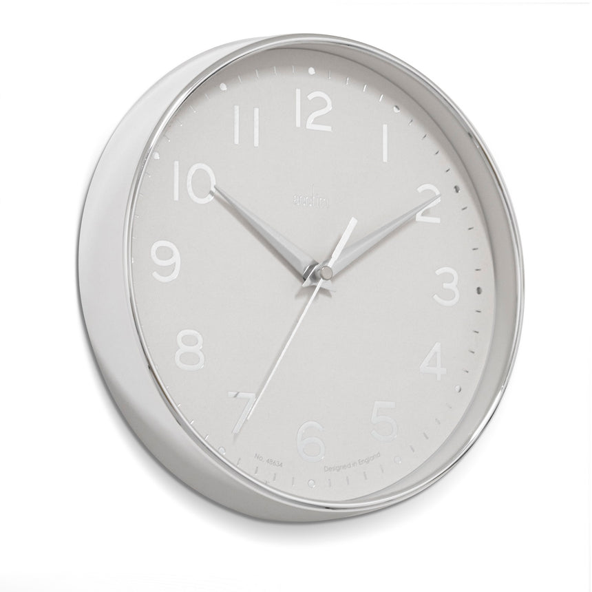Acctim Rand 20cm wall clock Chrome/White