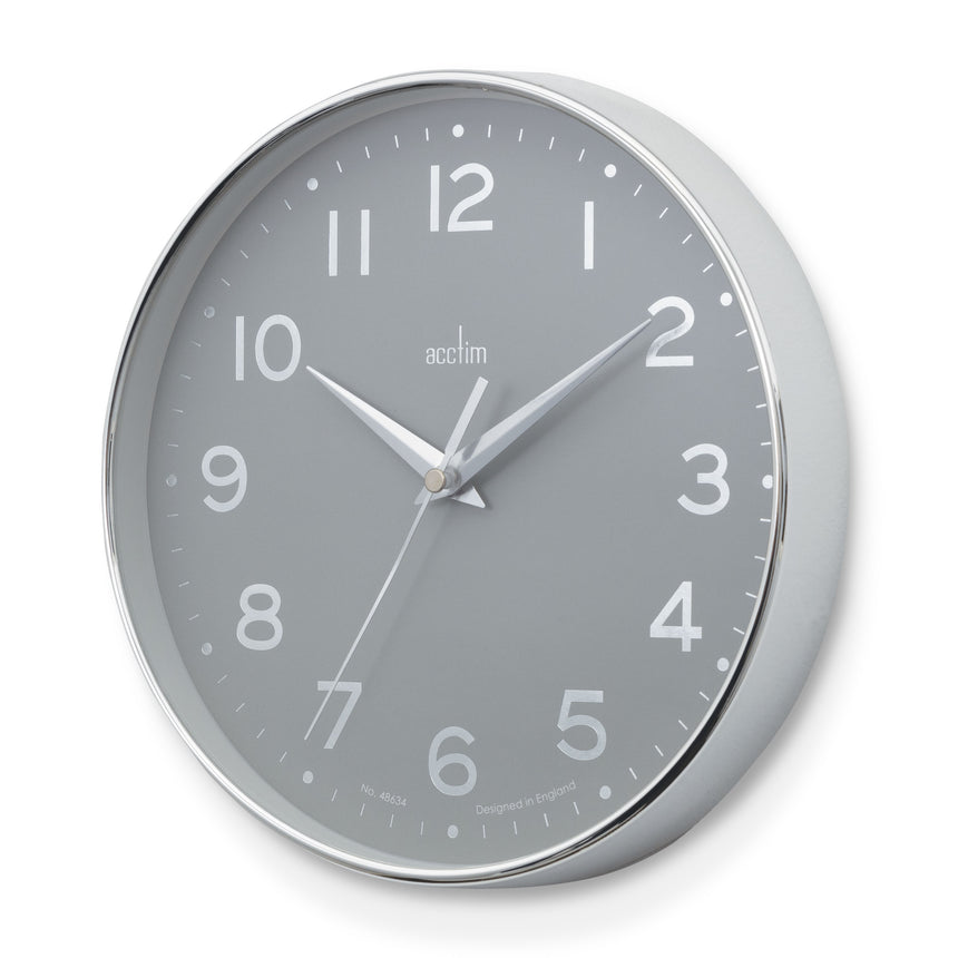 Acctim Rand 20cm wall clock Chrome/Grey