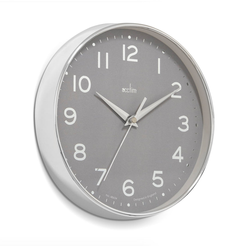 Acctim Rand 20cm wall clock Chrome/Grey