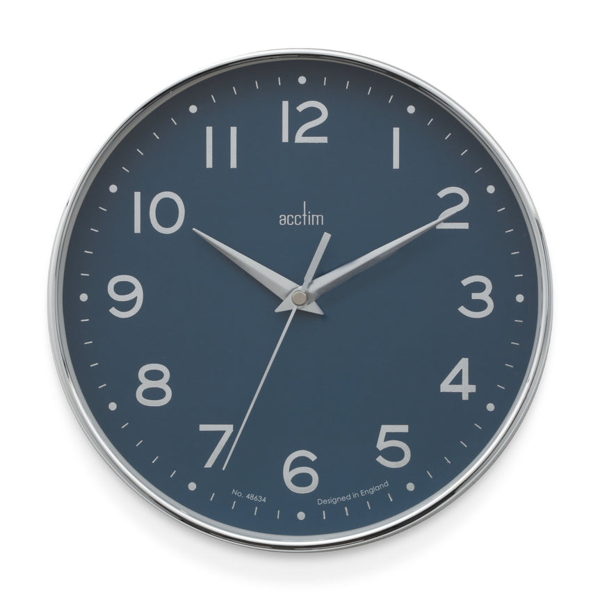 Acctim Rand 20cm wall clock Chrome/Blue