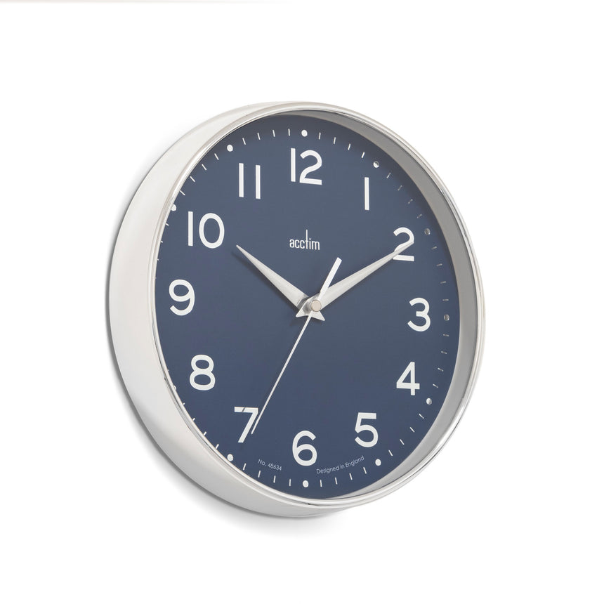 Acctim Rand 20cm wall clock Chrome/Blue