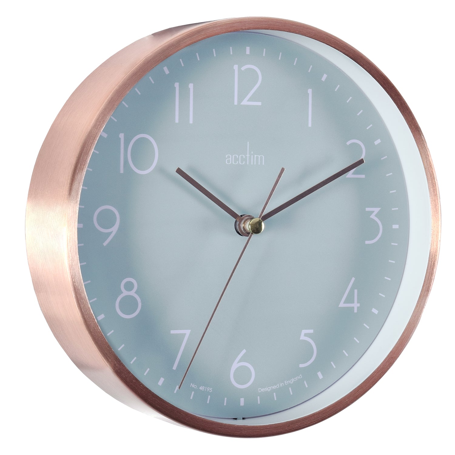 Acctim Ava 15cm Copper/Green colour metal wall/desk clock