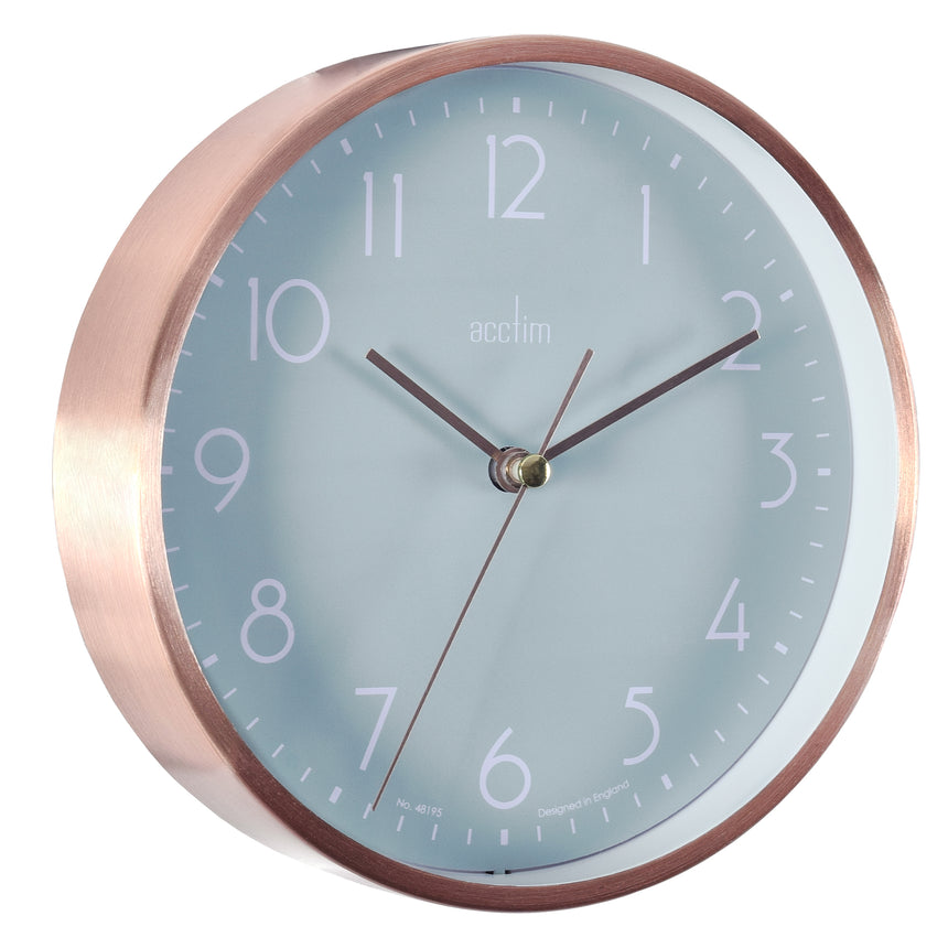 Acctim Ava 15cm Copper/Green colour metal wall/desk clock