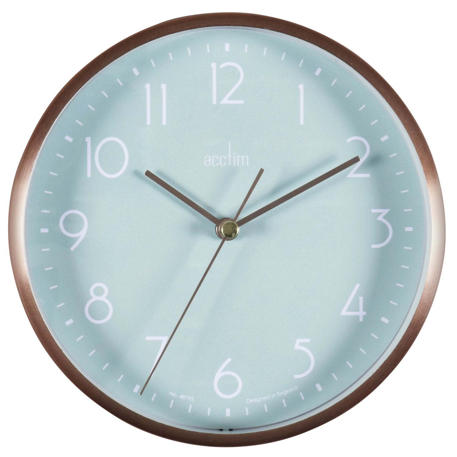 Acctim Ava 15cm Copper/Green colour metal wall/desk clock