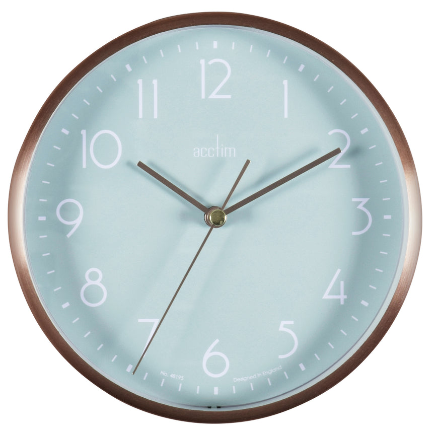 Acctim Ava 15cm Copper/Green colour metal wall/desk clock
