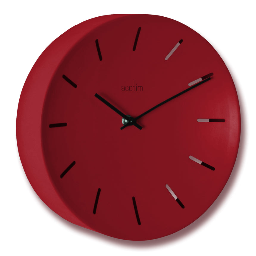 Acctim Majken 25cm Open dial baton wall clock in Red