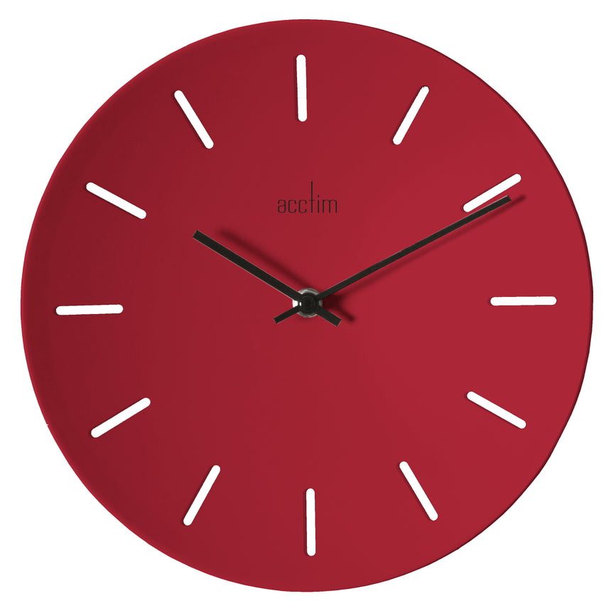 Acctim Majken 25cm Open dial baton wall clock in Red