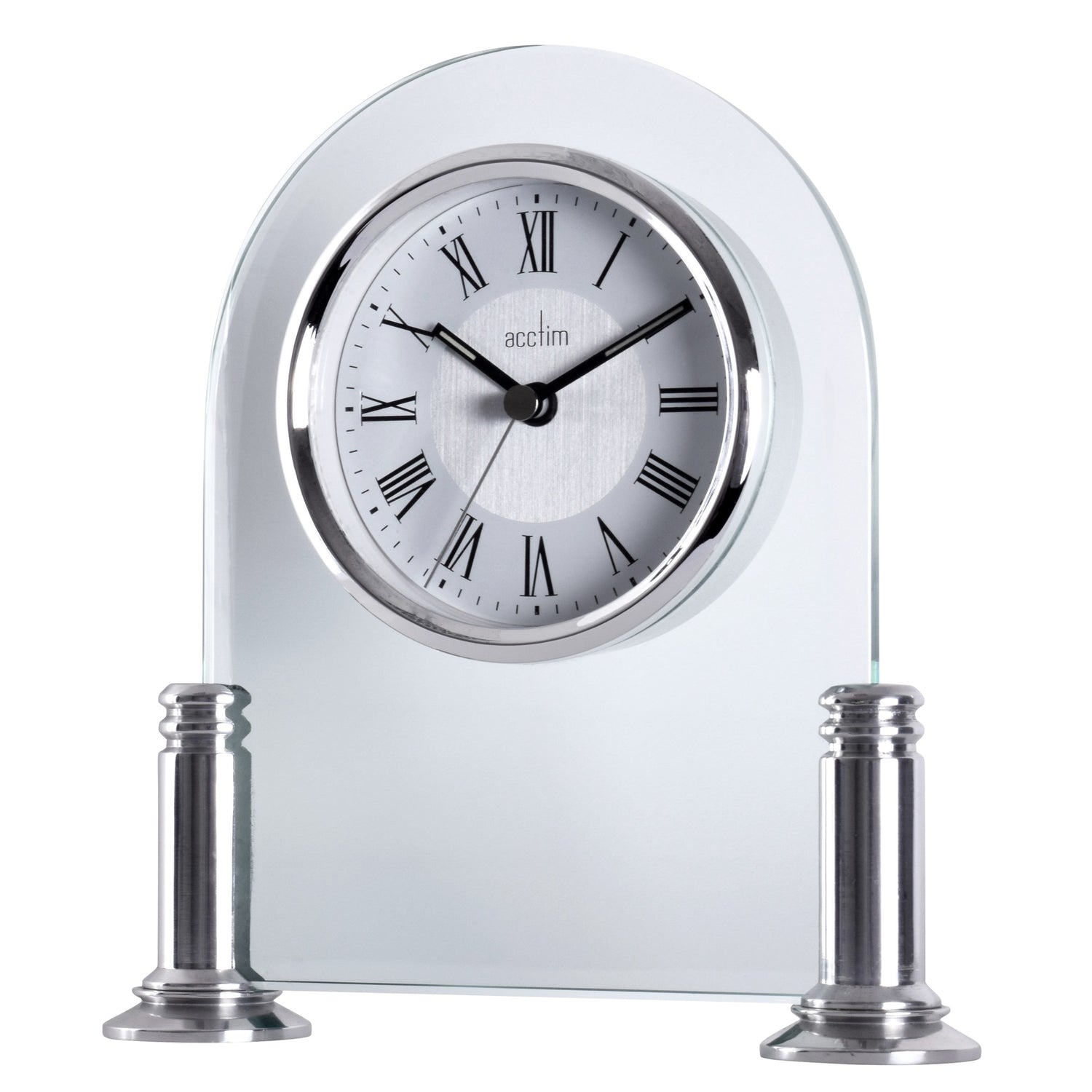 Acctim Bewdley Silver mantel/glass table clock