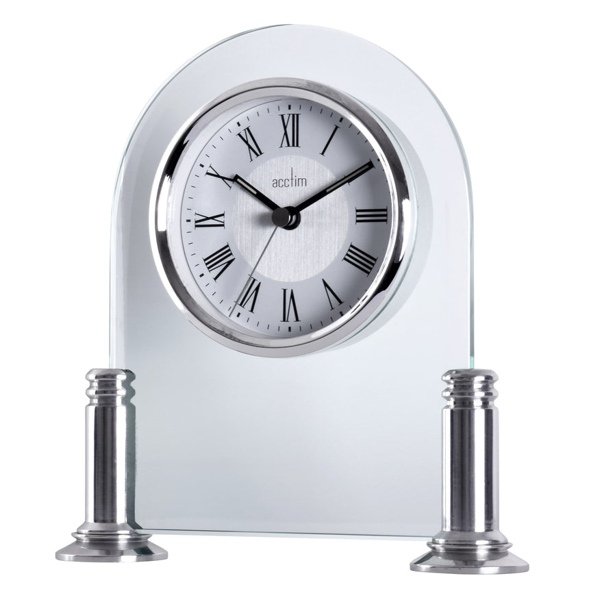 Acctim Bewdley Silver mantel/glass table clock