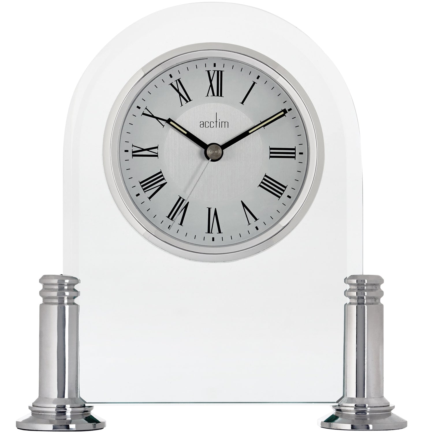 Acctim Bewdley Silver mantel/glass table clock