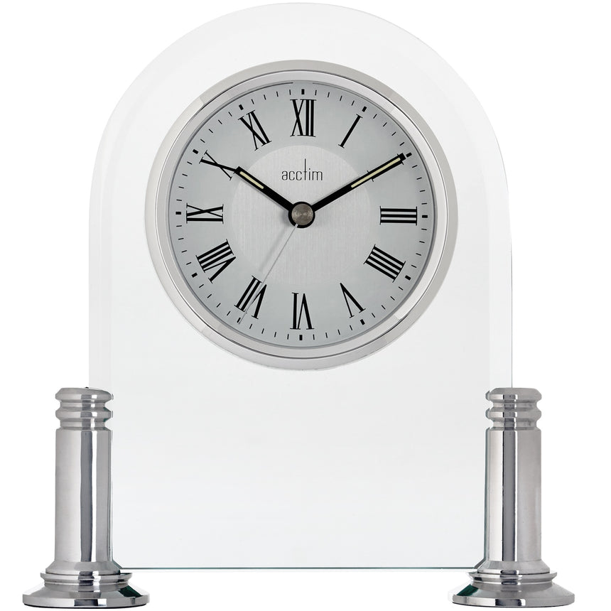 Acctim Bewdley Silver mantel/glass table clock