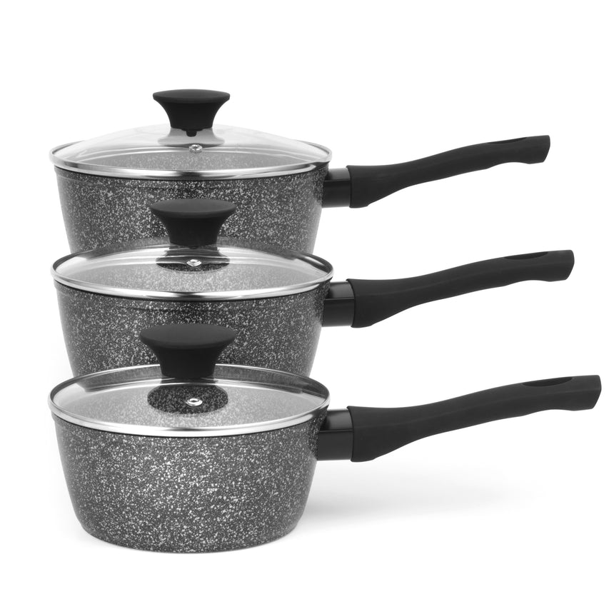Salter Megastone 3 Piece Saucepan Set