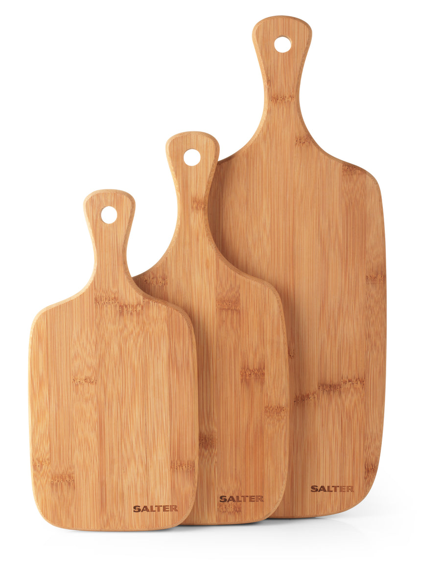 Salter 3 Piece Bamboo Paddle Chopping Board Set BW067322