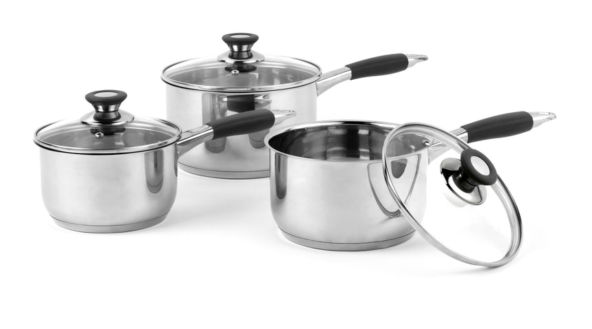Salter Stainless Steel 3 Piece Saucepan Set