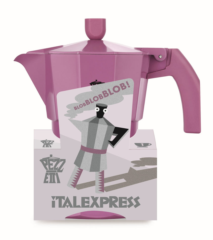 Pezzetti Italexpress Magenta Alum. Pastel Coffee Maker 3C