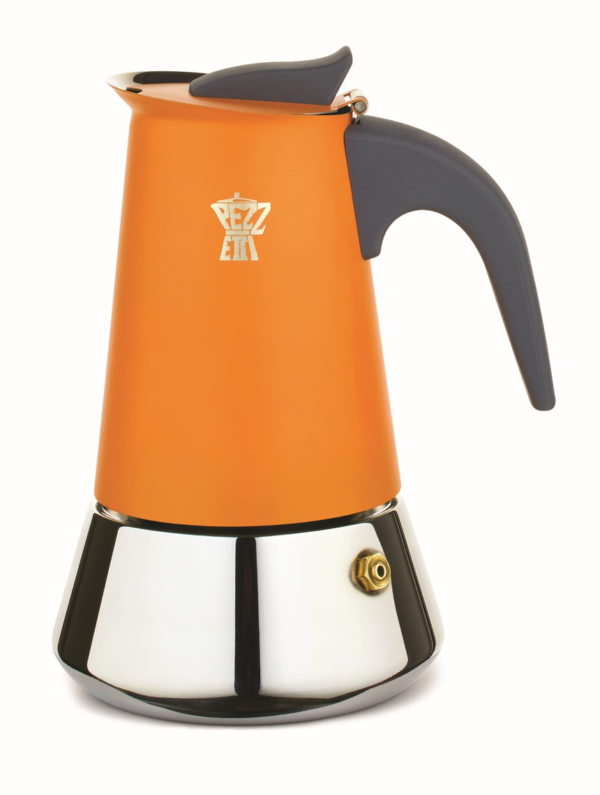 Pezzetti Steelexpress Orange Flame S/Steel Coffee Maker 4C