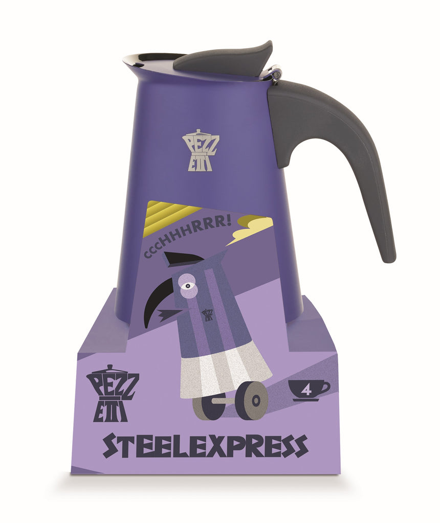 Pezzetti Steelexpress Indigo Burst S/Steel Coffee Maker 6C