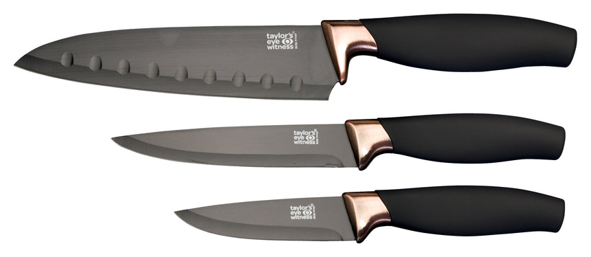 Taylors 3pc Brooklyn Pres Box Knife Set - Copper Bolster