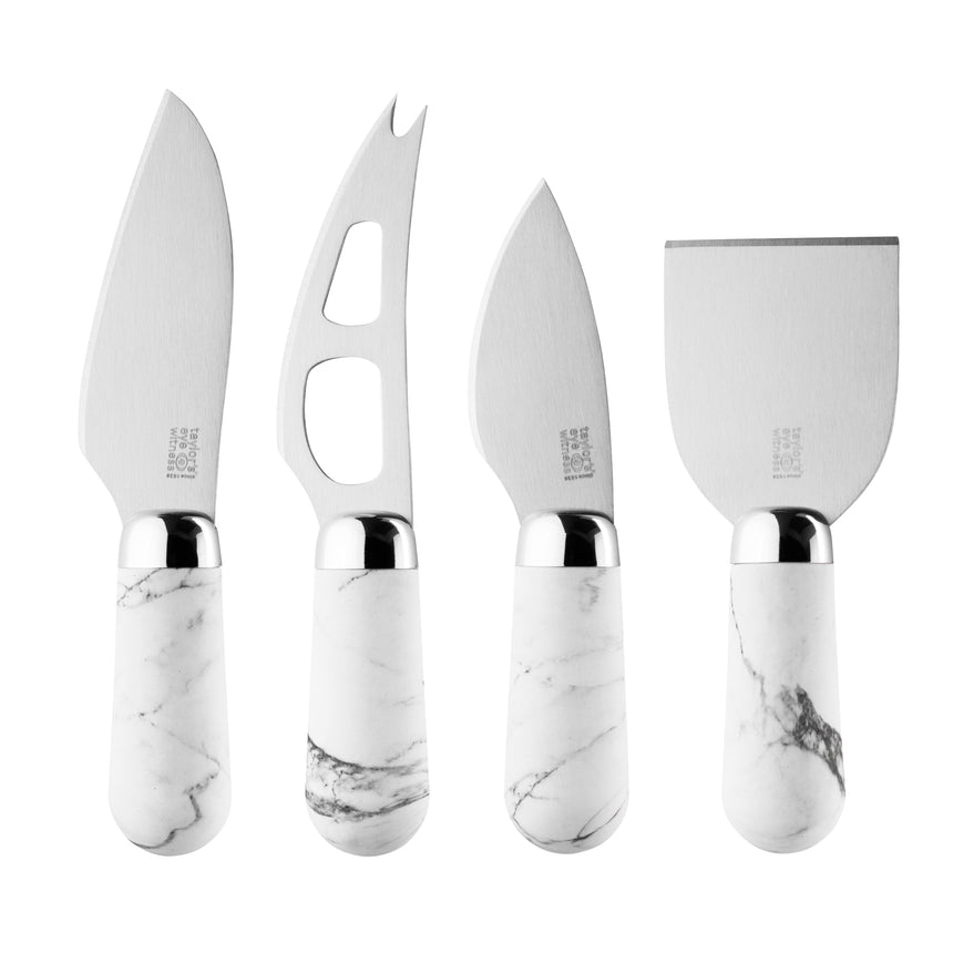 Taylors Brooklyn Chrome Marble 4pc Cheese Knife Set