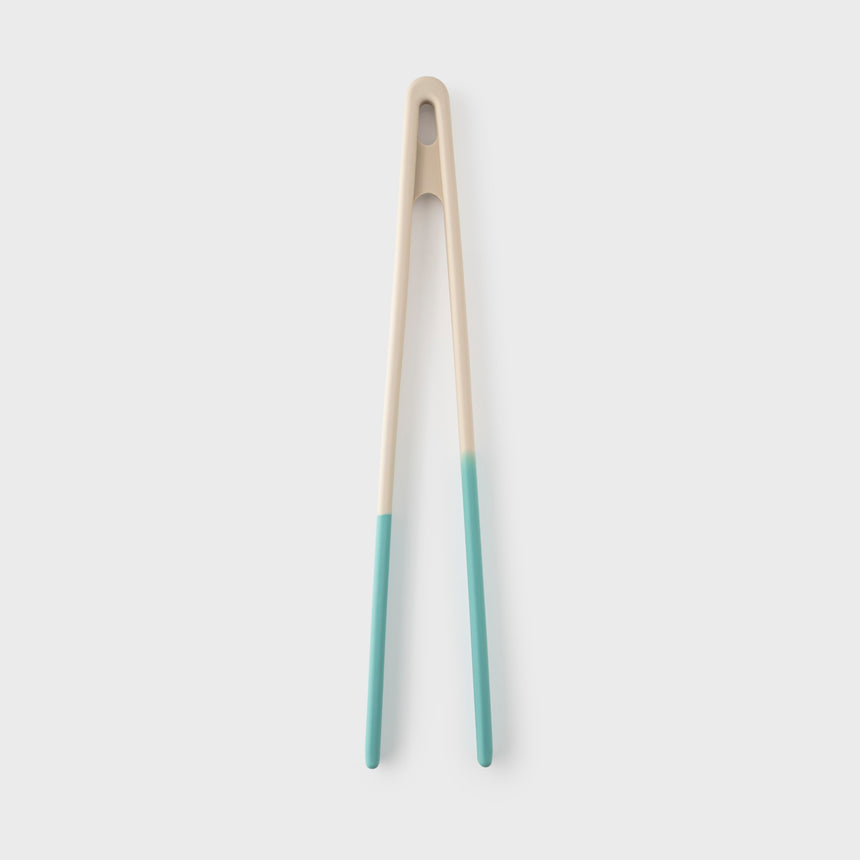 Taylors Silicone Tongs 29cm - Buttermilk/Turquoise
