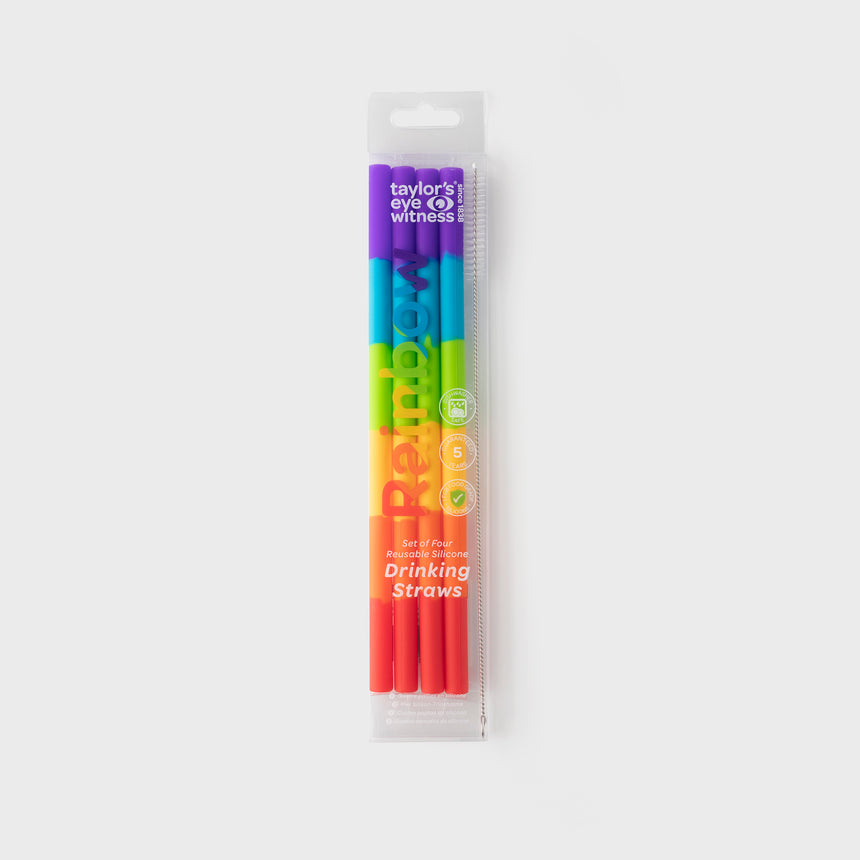 Taylors Rainbow Set of 4 Reusable Drinking Straws