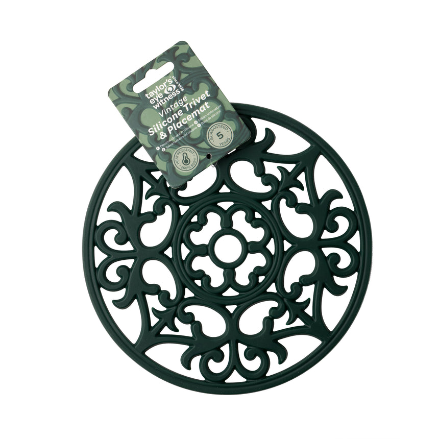 Taylors Vintage Round Silicone Trivet & Placemat - Green