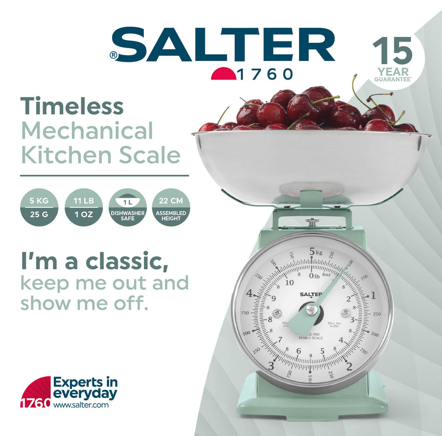 Salter Timeless Mechanical Kitchen Scale Sage SA00562S