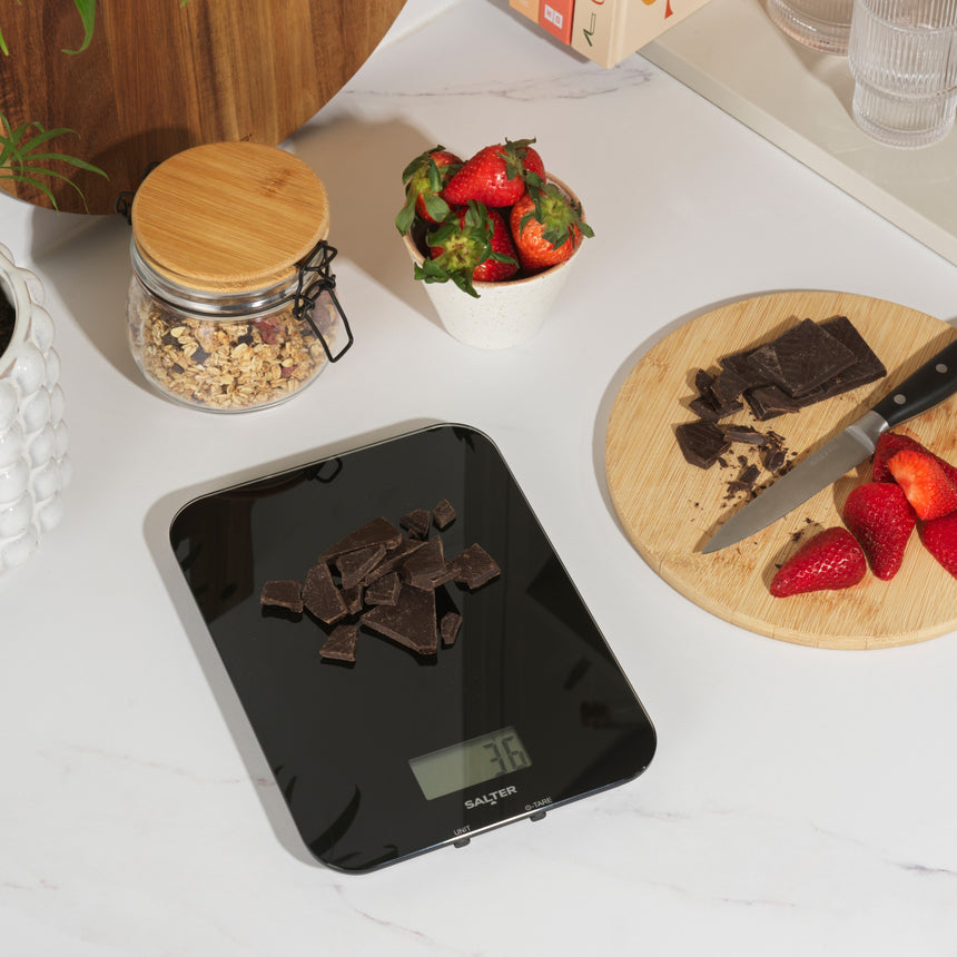 Salter Black Rechargeable Electronic Kitchen Scale