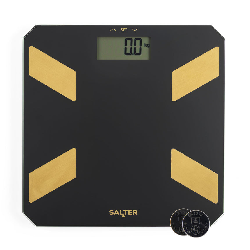 Salter Black / Gold Glass Analyser Personal Scale SA00601BGC